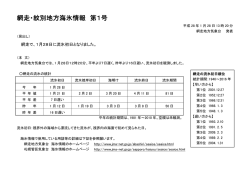 網走地方気象台 発表