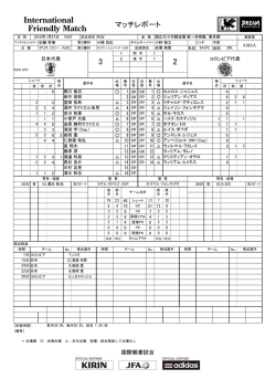 マッチレポート - 日本サッカー協会