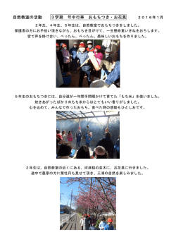 自然教室の活動 3学期 年中行事 おもちつき・お花見