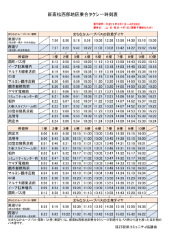時刻表（平成28年3月1日～4月28日新ルート試験運行