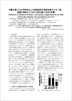 茶園土壌への化学肥料および堆肥施用が温室効果ガス
