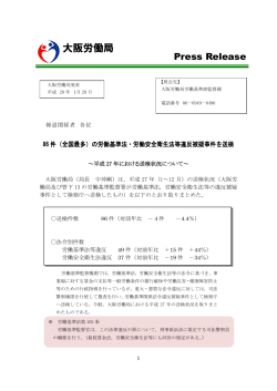 の労働基準法・労働安全衛生法等違反被疑事件を送検