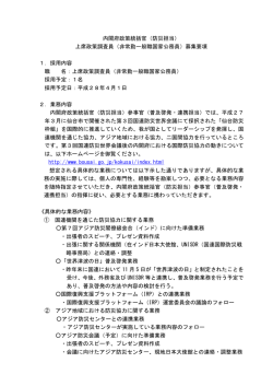 上席政策調査員（非常勤一般職国家公務員）