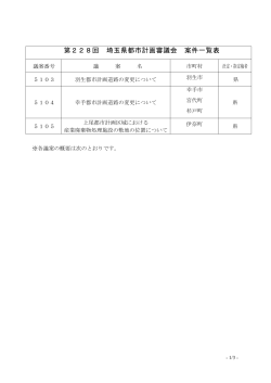 「第228回埼玉県都市計画審議会案件一覧表」（PDF：138KB）