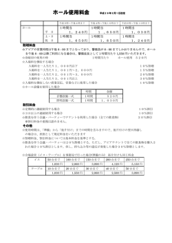 ホール使用料金