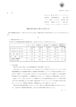 業績予想の修正に関するお知らせを掲載しました。（PDF：80KB）