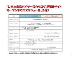 「しまね食品バイヤーズカタログ」WEBサイト オープンまでのスケジュール