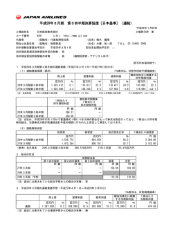平成28年3月期 第3四半期決算短信〔日本基準〕（連結）