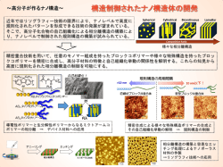 構造制御されたナノ構造体の開発