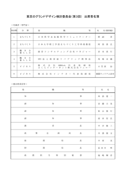 東京のグランドデザイン検討委員会（第3回） 出席者名簿