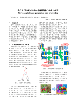 奥行きが知覚できる立体視画像の生成と処理 Stereoscopic image