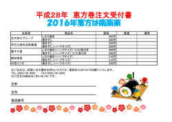平成28年 恵方巻注文受付書 2016年恵方は南南東