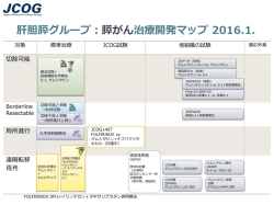 肝胆膵グループ：肝細胞がん治療開発マップ 2016.1.