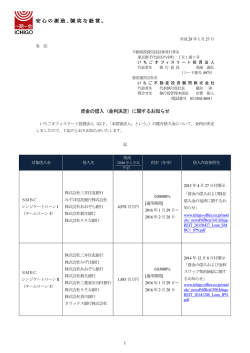 資金の借入（金利決定）に関するお知らせ