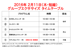 プログラム名 時間 担当