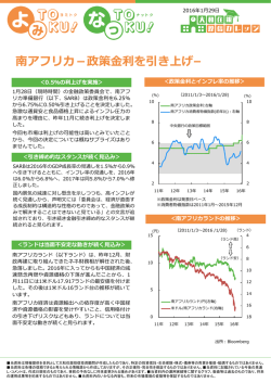 南アフリカ－政策金利を引き上げ