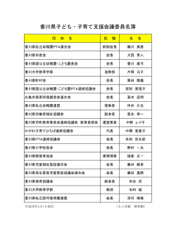香川県子ども・子育て支援会議委員名簿
