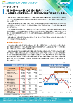 1月26日の内外株式市場の動向について - 三井住友トラスト・アセット