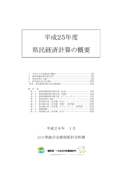 平成25年度県民経済計算の概要