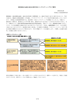 ISO9001/14001:2015 改訂対応コンサルティングのご案内