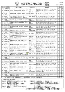 H28年2月献立表