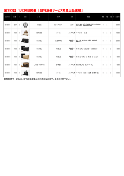 第353回 1月26日開催 【超特急便サービス緊急出品速報】