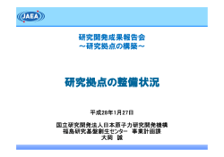研究拠点の整備状況 - 国立研究開発法人 日本原子力研究開発機構