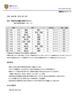 ・日時 2016 年 1 月 31 日 （ 日 ） ・場所 明石市立花園小学校グラウンド