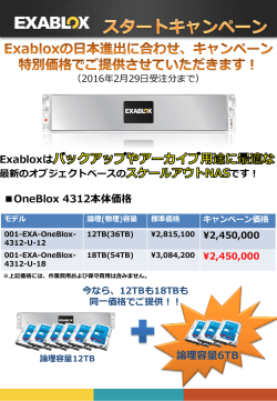 OneBlox 4312本体価格 論理容量6TB Exabloxは