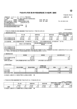 平成28年3月期 第3四半期決算短信 - エイチ・ツー・オー・リテイリング