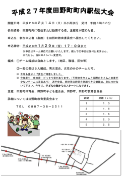 平成28年度「田野町町内駅伝大会」参加申込書