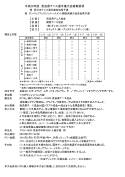 平成28年度 奈良県テニス選手権大会募集要項