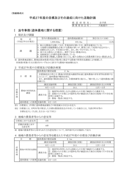 平成27年度の目標及びその達成に向けた活動計画