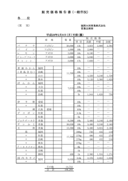 販 売 価 格 報 告 書 （一般市況）