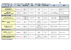 小山市立文化センター プレイガイドチケット取り扱い一覧 （詳細は主催者