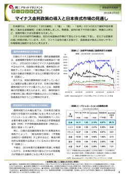 マイナス金利政策の導入と日本株式市場の見通し