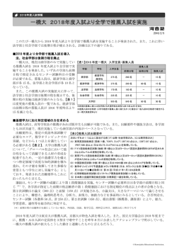 一橋大 2018年度入試より全学で推薦入試を実施 - Kei-Net
