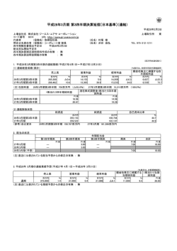 平成28年3月期 第3四半期決算短信〔日本基準〕（連結）