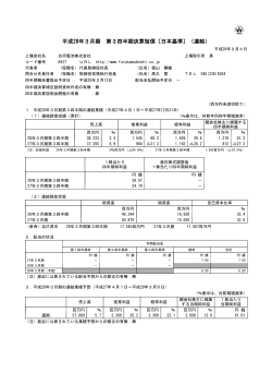 平成28年3月期 第3四半期決算短信〔日本基準〕（連結）（PDF