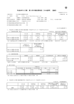 平成28年3月期 第3四半期決算短信〔日本基準〕（連結）