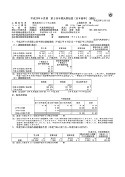 平成28年6月期 第2四半期決算短信〔日本基準〕(連結)