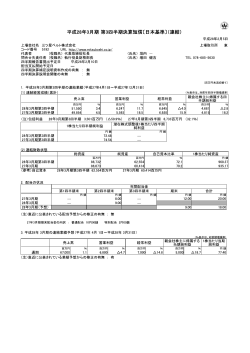 平成28年3月期 第3四半期決算短信 公開 PDF（515KB）