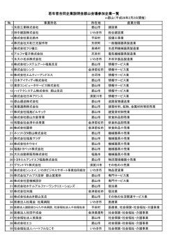 若年者合同企業説明会郡山会場参加企業一覧