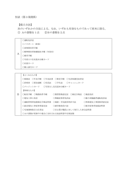 別表（第3条関係） 【提示方法】 次のいずれかの方法による。なお、いずれ