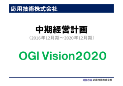 中期経営計画&ldquo;OGIVision 2020&rdquo;を策定いたしました。