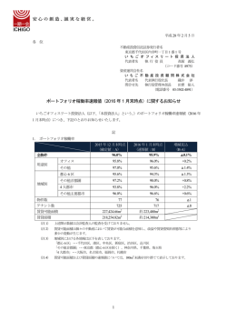 ポートフォリオ稼働率速報値（2016 年1 月末時点）に関するお知らせ