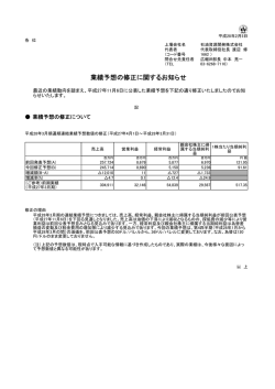業績予想の修正に関するお知らせ - JAPEX 石油資源開発株式会社