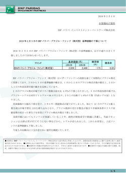 （株式型）の基準価額の下落について - BNPパリバ インベストメント