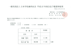 歯科医会 平成 27 年度会長 一般社団法人 日本学級