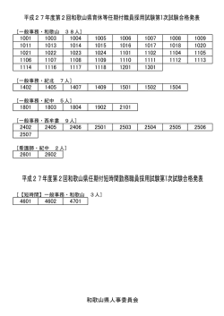 平成27年度第2回和歌山県任期付短時間勤務職員採用試験第1次試験